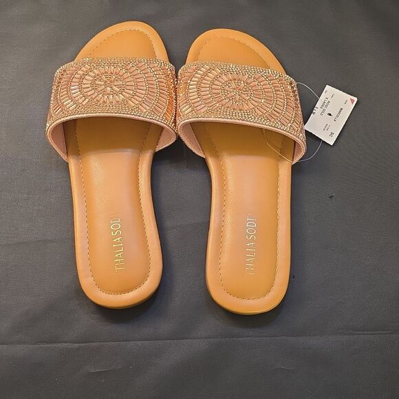 BRAND NEW THALIA SODI RHINESTONE EMBELLISHEDE WOMEN'S SLIDER G1 - Picture 8 of 16